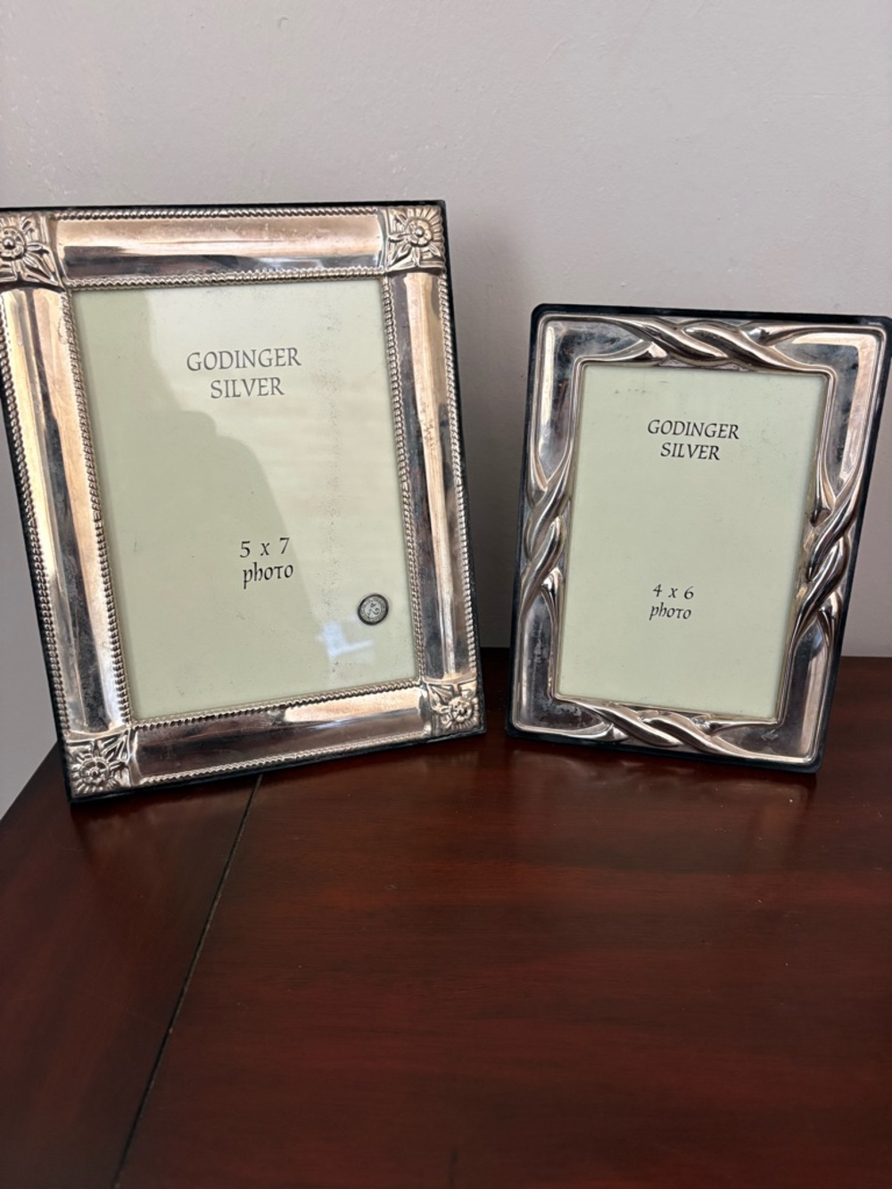 Godinger Silver Plated Picture Frames - Never Used - 5 X 7 and 4 X 6